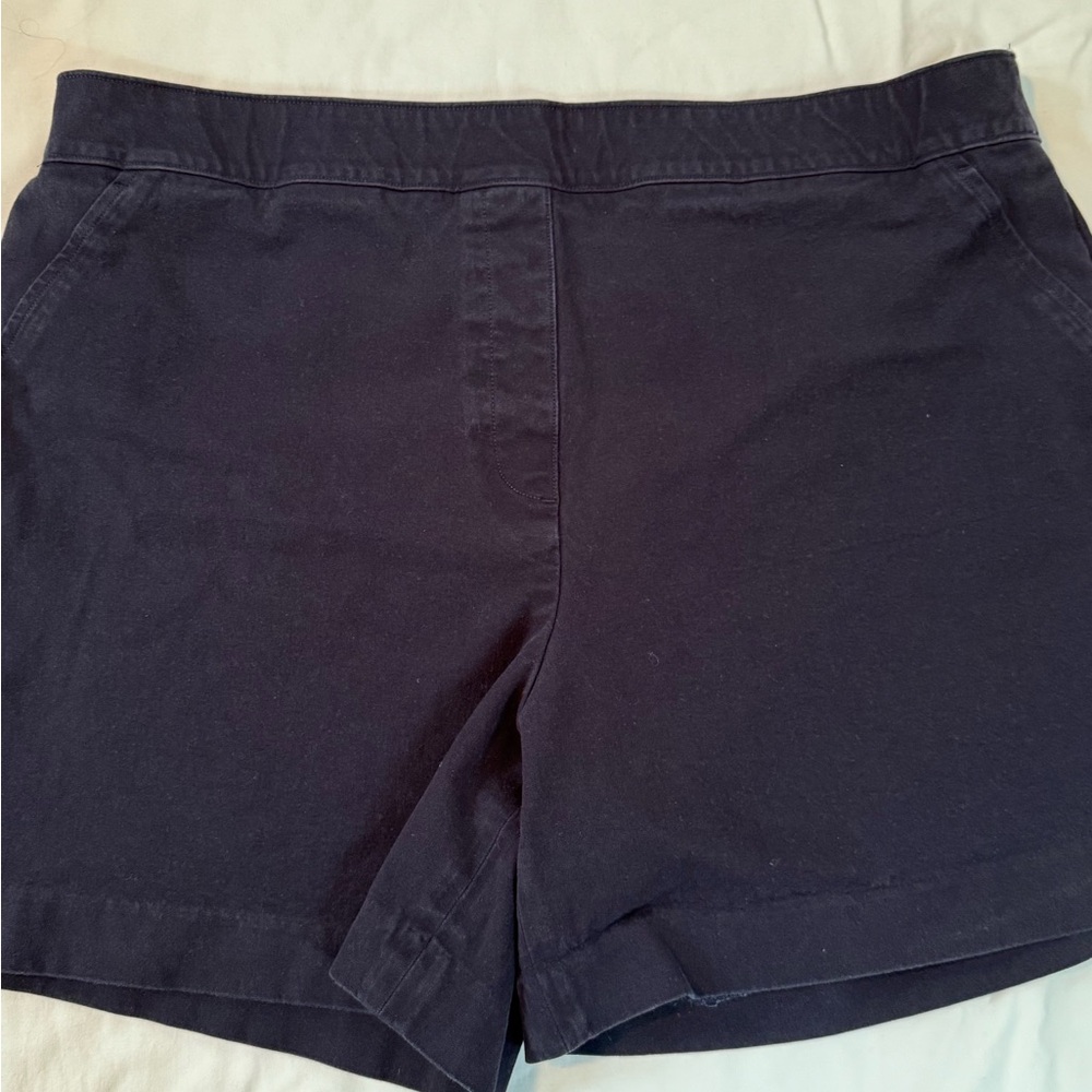 Spanx stretch twill shorts navy XL